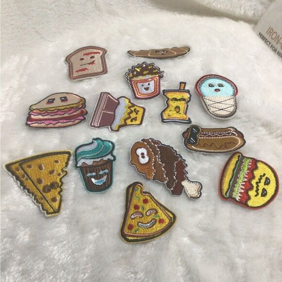 Set of 13 iron on food themed patches brand new - Picture 2 of 4